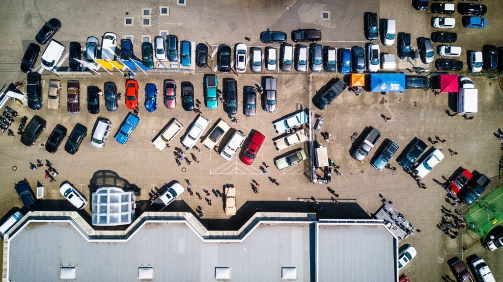 Cars in a parking lot