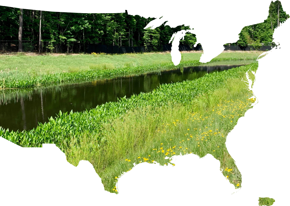 united states map with grass and water photograph