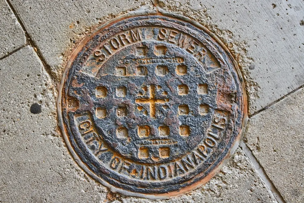 Rusty Storm Sewer Manhole Cover Indianapolis. What is a swppp