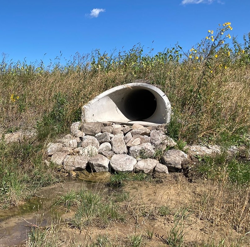 Stormwater Quality Testing - AQUALIS culvert and a riprap